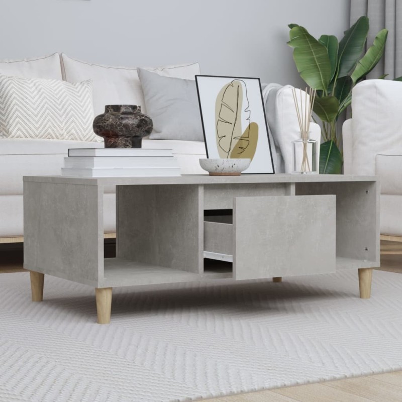 Table basse Gris béton 90x50x36,5 cm Bois d'ingénierie 617304617304