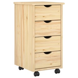 Cabinet roulant Marron 65,5 x 34 x 39 cm Bois de Pin Massif 617307617307