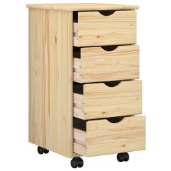Cabinet roulant Marron 65,5 x 34 x 39 cm Bois de Pin Massif 617307617307