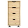 Cabinet roulant Marron 65,5 x 34 x 39 cm Bois de Pin Massif 617307617307
