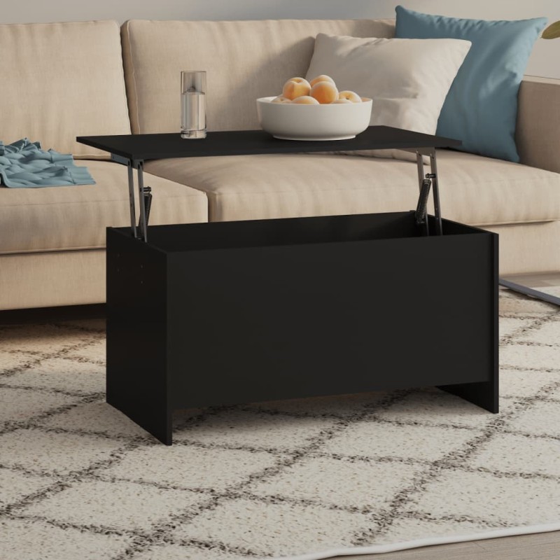 Table basse noir 102x55,5x52,5 cm bois d'ingénierie 617311617311