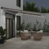Auvent manuel rétractable avec LED anthracite blanc 500x350 cm 617313617313
