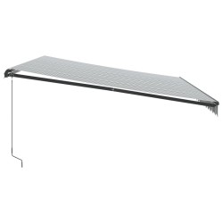 Auvent manuel rétractable avec LED anthracite blanc 500x350 cm 617313617313