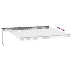 Auvent manuel rétractable avec LED anthracite blanc 500x350 cm 617313617313