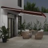 Auvent manuel rétractable avec LED bordeaux 500x350 cm 617315617315
