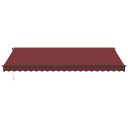 Auvent manuel rétractable avec LED bordeaux 500x350 cm 617315617315