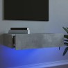 Meuble TV avec éclairage LED gris béton 60x35x15,5 cm 617317617317