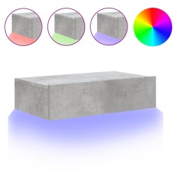 Meuble TV avec éclairage LED gris béton 60x35x15,5 cm 617317617317