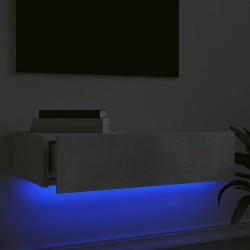 Meuble TV avec éclairage LED gris béton 60x35x15,5 cm 617317617317