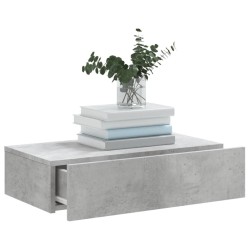Meuble TV avec éclairage LED gris béton 60x35x15,5 cm 617317617317