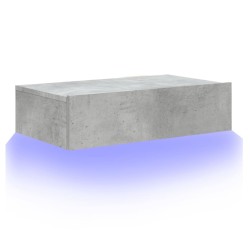 Meuble TV avec éclairage LED gris béton 60x35x15,5 cm 617317617317