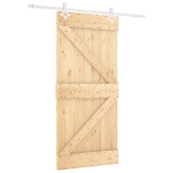 Porte coulissante Naturel et Blanc 90 x 210 cm 617326617326