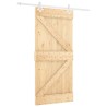 Porte coulissante Naturel et Blanc 90 x 210 cm 617326617326