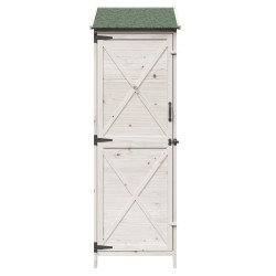 Abri de jardin Blanc 59,5 x 56 x 176,5 cm Bois de Sapin Massif 617329617329