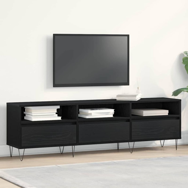 Meuble TV Chêne noir 150 x 30 x 44,5 cm Bois d'ingénierie 617334617334