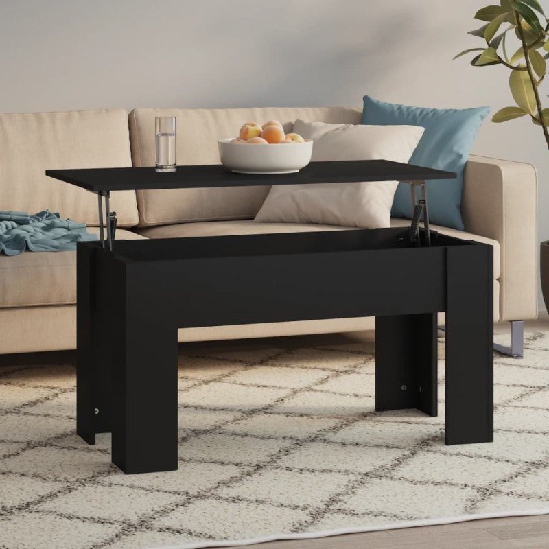 Table basse noir 101x49x52 cm bois d'ingénierie 617341617341