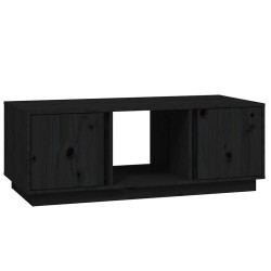 Table basse Noir 110x50x40 cm Bois massif de pin 617343617343