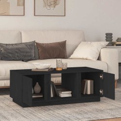 Table basse Noir 110x50x40 cm Bois massif de pin 617343617343