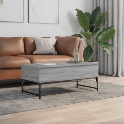 Table basse sonoma gris 100x50x40 cm bois d'ingénierie et métal 617345617345