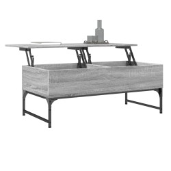 Table basse sonoma gris 100x50x40 cm bois d'ingénierie et métal 617345617345