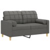 Canapé 2 places avec oreillers gris foncé 120 cm tissu 617347617347