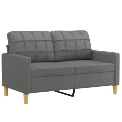 Canapé 2 places avec oreillers gris foncé 120 cm tissu 617347617347