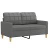 Canapé 2 places avec oreillers gris foncé 120 cm tissu 617347617347