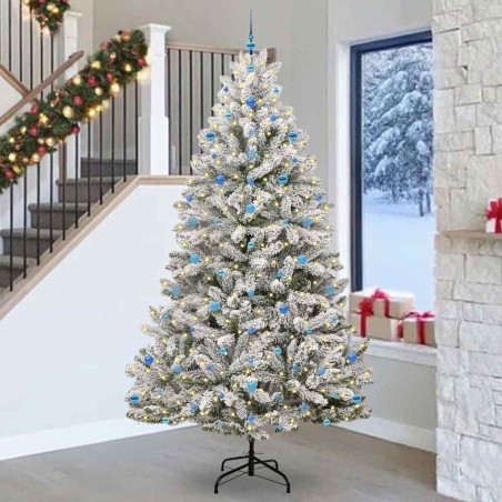 Sapin de Noël artificiel Vert et blanc 270 cm PVC et métal 617351617351