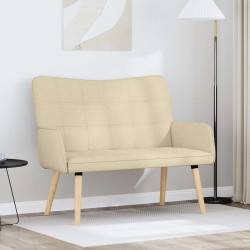Sofa 2 places Crème 115 x 61 x 87 cm Tissu 617354617354