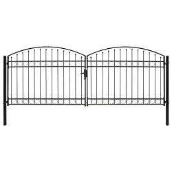Portail de clôture ASSEN à double porte avec arc en acier 400x150 cm 617360617360