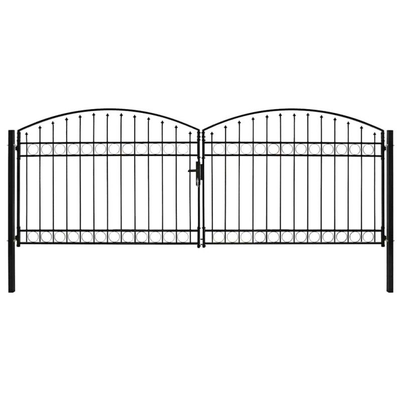 Portail de clôture ASSEN à double porte avec arc en acier 400x150 cm 617360617360