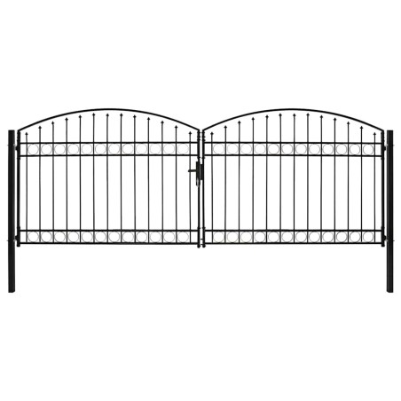 Portail de clôture ASSEN à double porte avec arc en acier 400x150 cm 617360617360