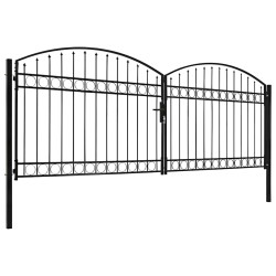 Portail de clôture ASSEN à double porte avec arc en acier 400x150 cm 617360617360