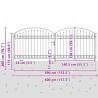 Portail de clôture ASSEN à double porte avec arc en acier 400x150 cm 617360617360