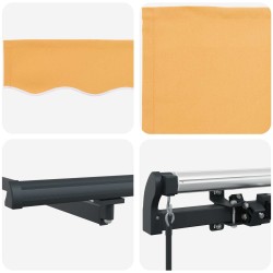Auvent rétractable Sable 500 × 350 cm Tissu et Aluminium 617361617361