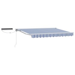 Auvent rétractable électrique Bleu et Blanc 2,5 x 2 m 617367617367