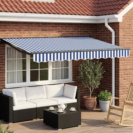 Auvent rétractable électrique Bleu, Blanc, Anthracite 2,5 x 2 m 617368617368