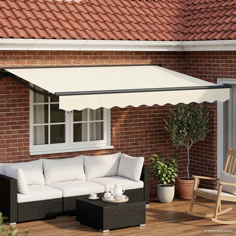 Auvent rétractable électrique Crème et Anthracite 2,5 x 2 m 617371617371