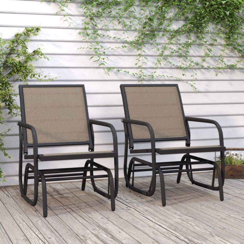 Chaises oscillantes de jardin lot de 2 marron 61x76x87 cm 617376617376