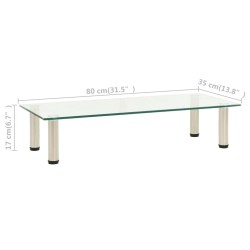Meuble TV Transparent 80x35x17 cm Verre trempé 617380617380