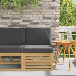 Sofa de milieu extérieur Bois d'Acacia Massif Blanc 617385617385