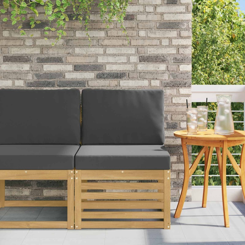 Sofa de milieu extérieur Bois d'Acacia Massif Blanc 617385617385
