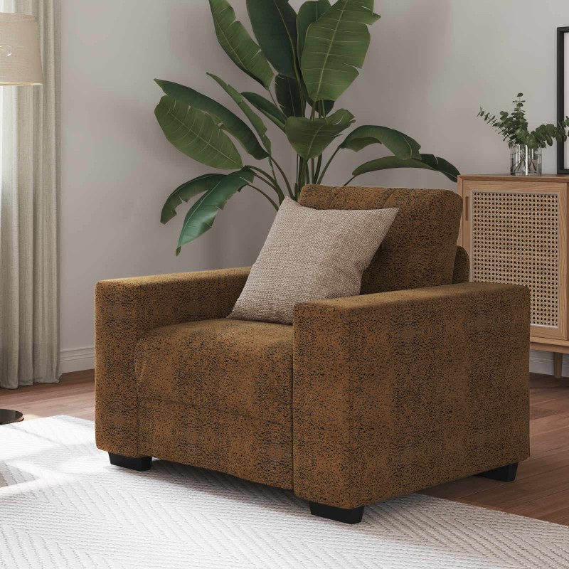 Sofa Chair Brown 59 cm Faux Leather - Untranslated 617386617386