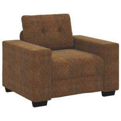 Sofa Chair Brown 59 cm Faux Leather - Untranslated 617386617386