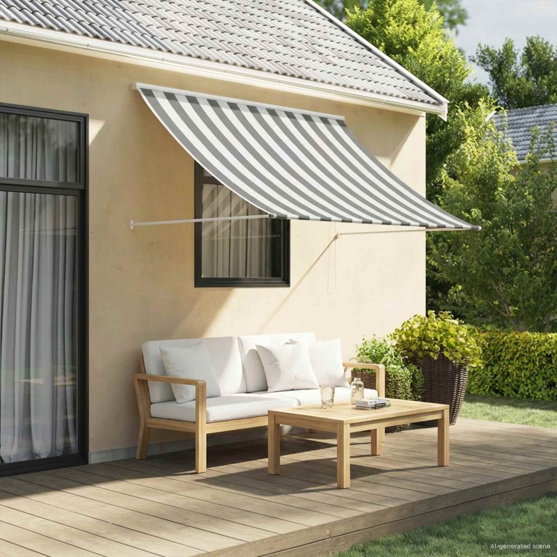 Auvent Anthracite et blanc 200 x 150 cm 617391617391