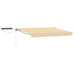 Auvent rétractable électrique Jaune et blanc 2,5 x 2 m 617394617394