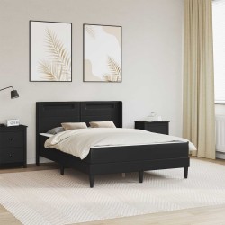 Cadre de lit avec matelas Noir 120 x 190 cm Simili cuir 617396617396