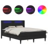 Cadre de lit avec matelas Noir 120 x 190 cm Simili cuir 617396617396