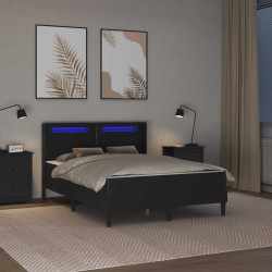 Cadre de lit avec matelas Noir 120 x 190 cm Simili cuir 617396617396