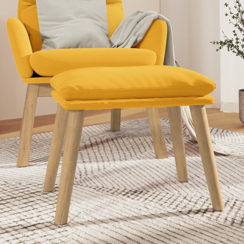 Repose-pied Jaune moutarde 45x29,5x35 cm Velours 617409617409